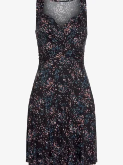 Robe en jersey col V avec fronces à la taille