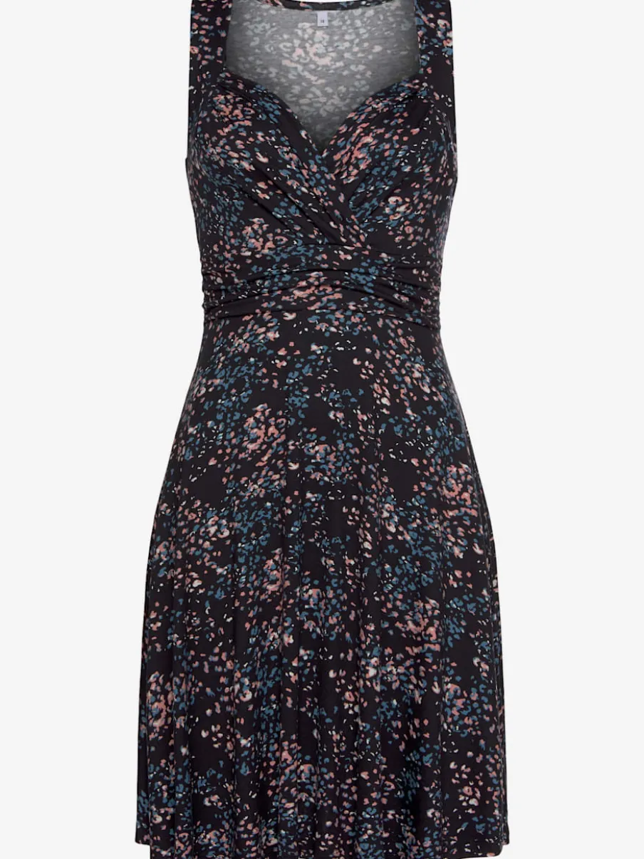 Robe en jersey col V avec fronces à la taille