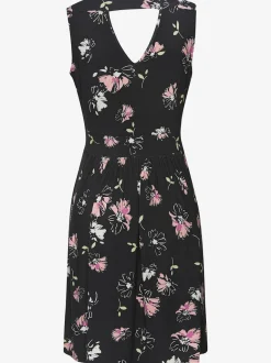 Robe en jersey col v avec imprimé floral délicat