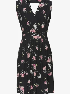 Robe en jersey col v avec imprimé floral délicat