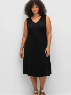 Robe en jersey col v devant et au dos