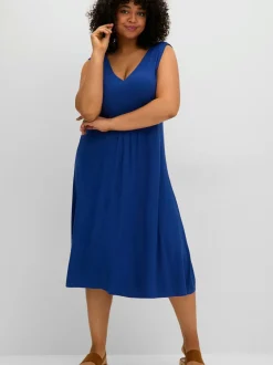 Robe en jersey col v devant et au dos