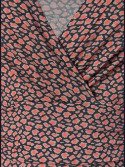 Robe en jersey col V à larges bretelles et imprimé fleuri