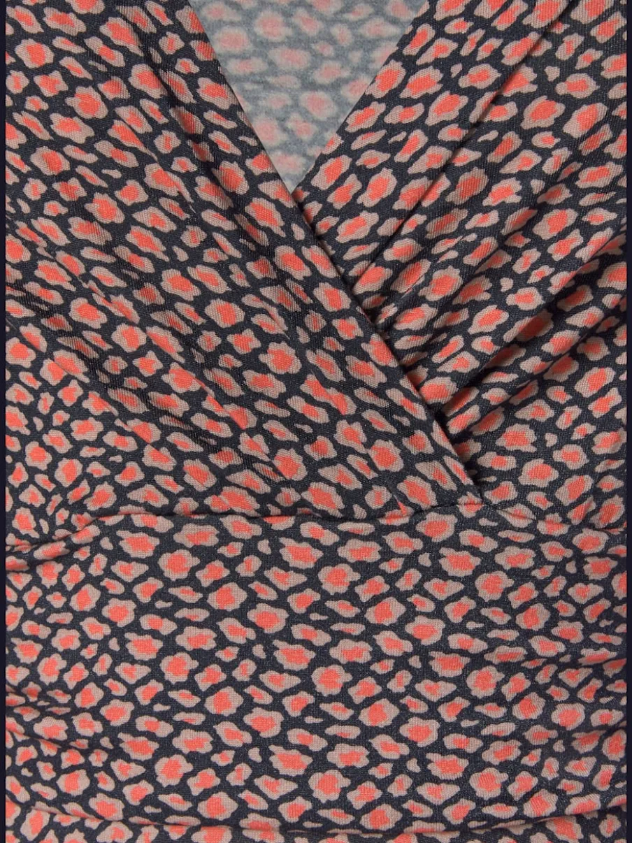 Robe en jersey col V à larges bretelles et imprimé fleuri