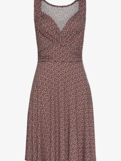Robe en jersey col V à larges bretelles et imprimé fleuri