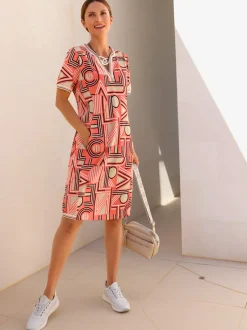 Robe en jersey coupe confortable avec imprimé géométrique