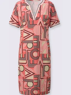 Robe en jersey coupe confortable avec imprimé géométrique
