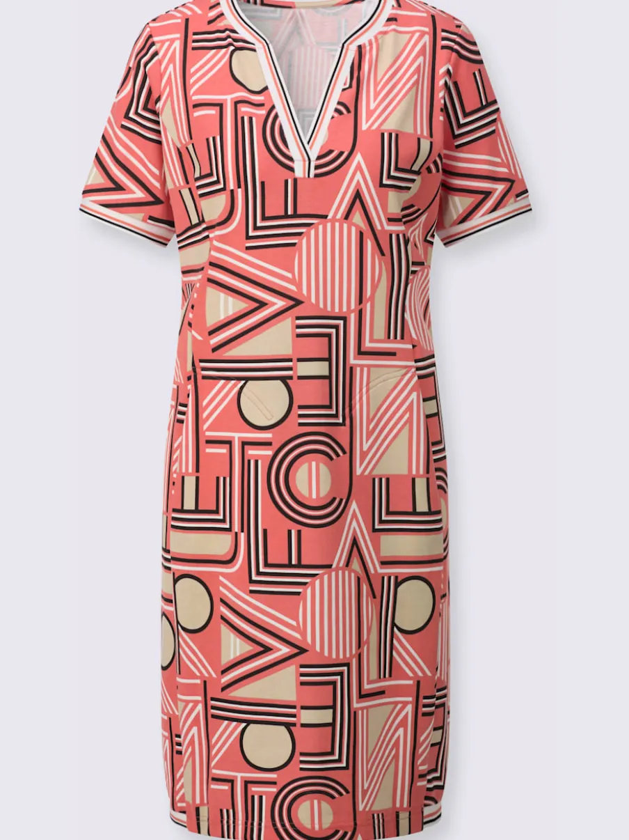 Robe en jersey coupe confortable avec imprimé géométrique
