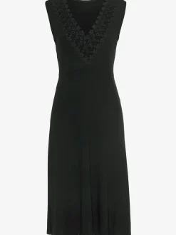 Robe en jersey à empiècements en dentelle florale