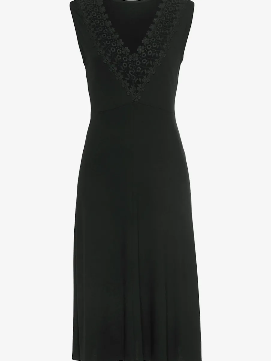 Robe en jersey à empiècements en dentelle florale