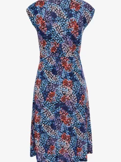 Robe en jersey à encolure en V avec motif floral et coupe décontractée
