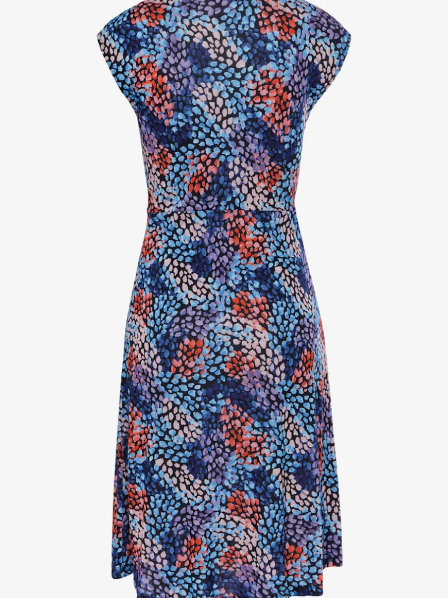 Robe en jersey à encolure en V avec motif floral et coupe décontractée