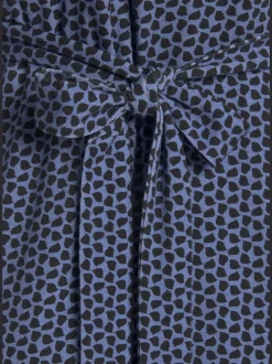 Robe en jersey à encolure en V froncée évasée