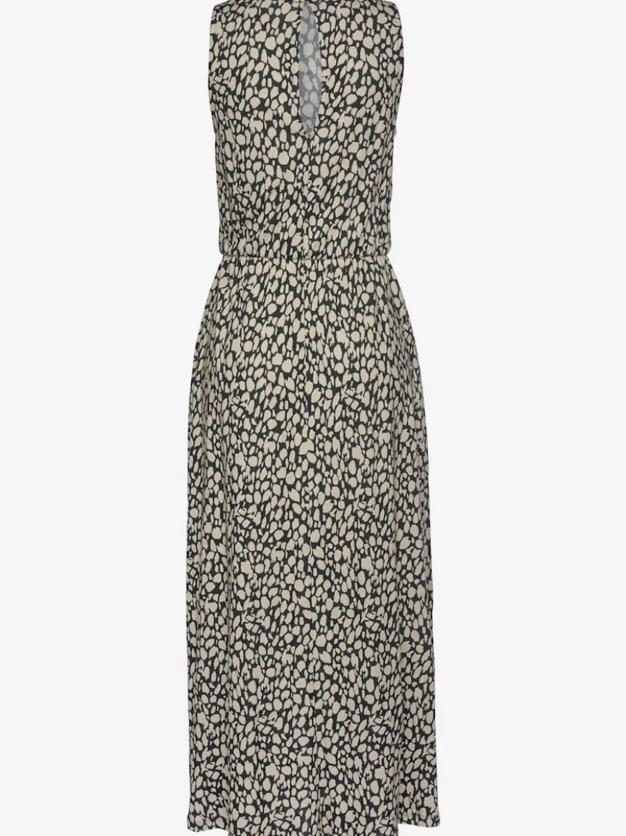 Robe en jersey encolure haute volantée