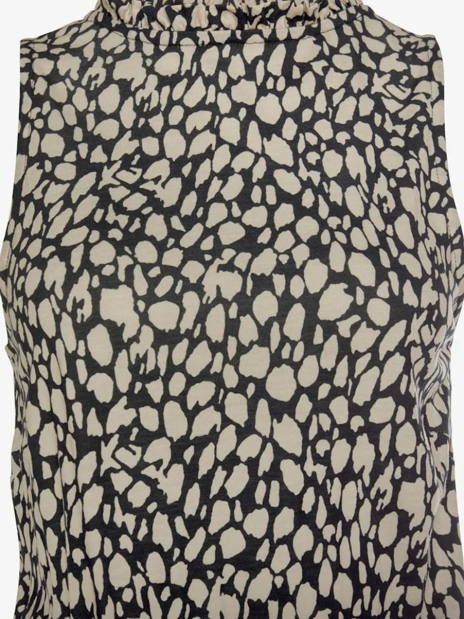 Robe en jersey encolure haute volantée