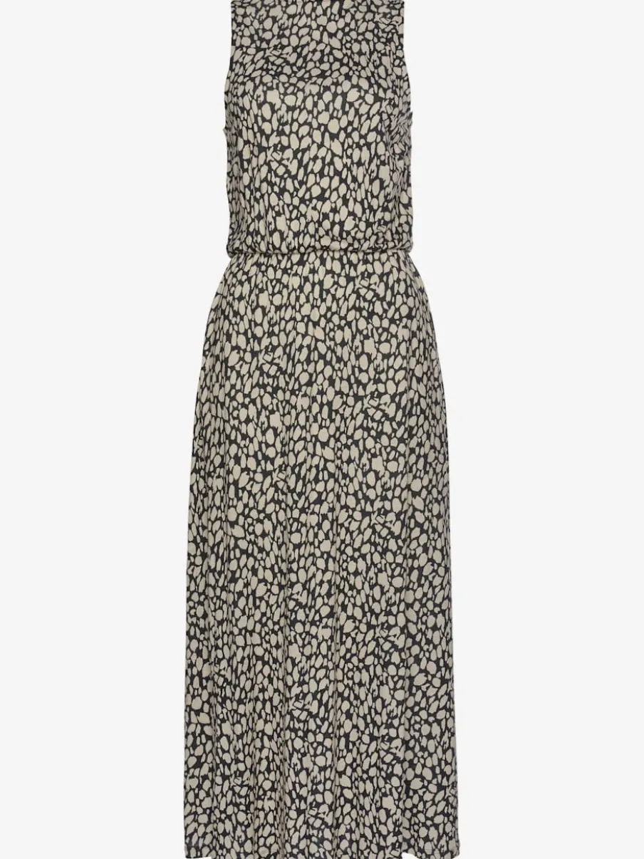 Robe en jersey encolure haute volantée