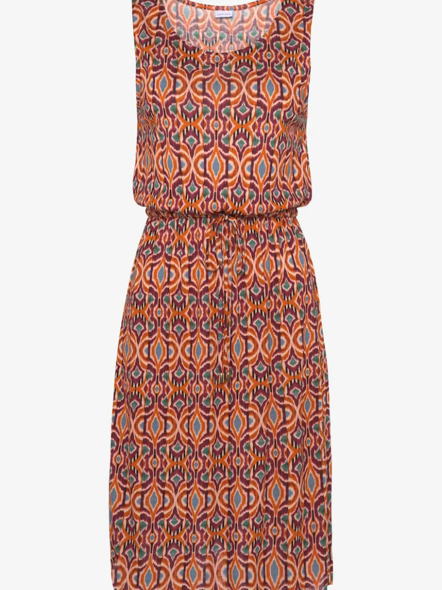 Robe en jersey à encolure ronde avec imprimé coloré