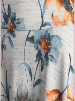 Robe en jersey à encolure ronde avec motifs floraux et manches tank