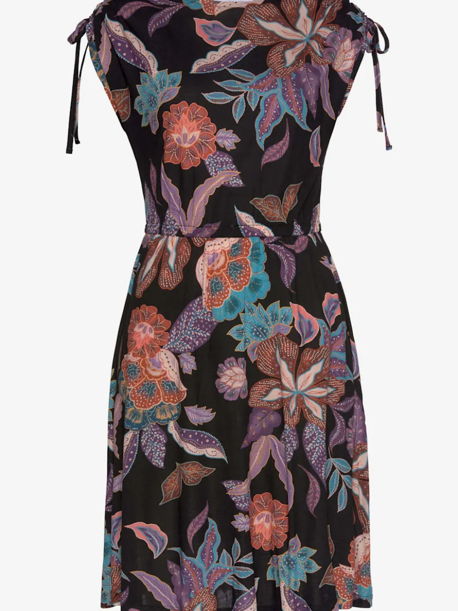 Robe en jersey à encolure ronde avec motifs floraux