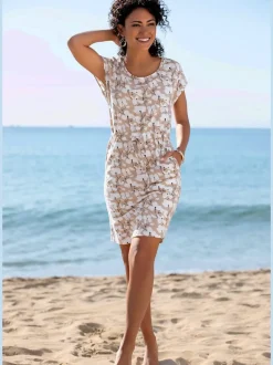 Robe en jersey à encolure ronde avec motif floral