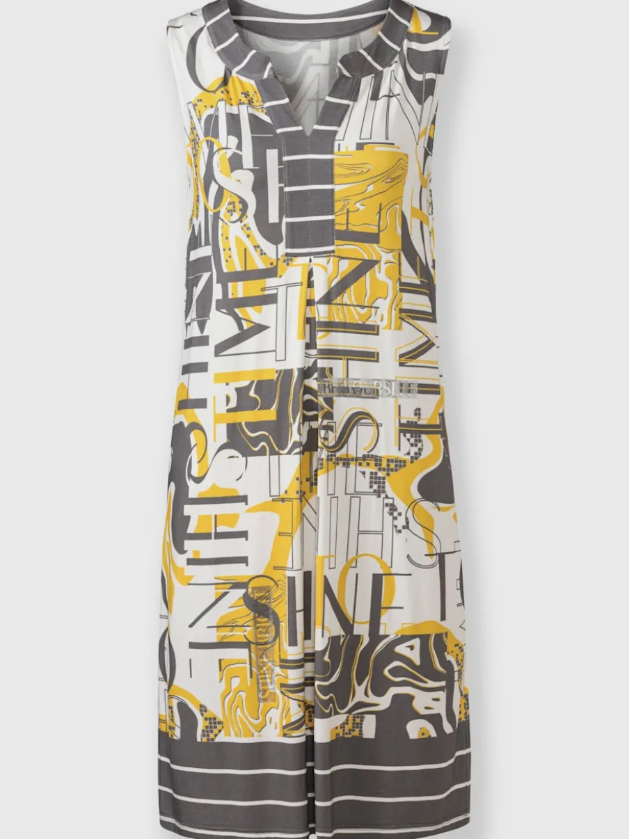 Robe en jersey fluide sans manches avec motifs graphiques