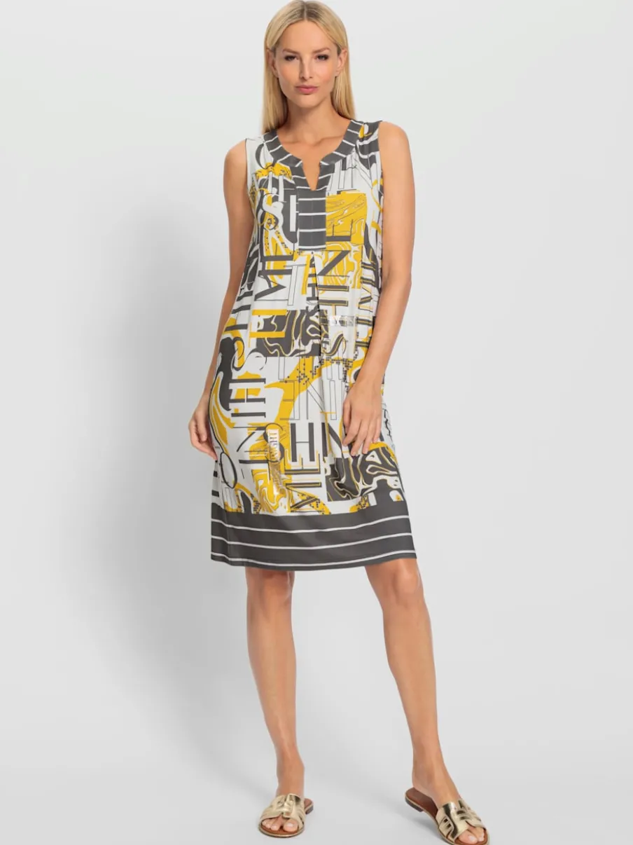 Robe en jersey fluide sans manches avec motifs graphiques