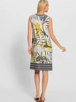 Robe en jersey fluide sans manches avec motifs graphiques