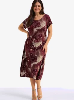 Robe en jersey grand col v au dos