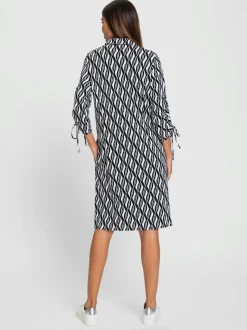 Robe en jersey graphique à col polo et manches 3/4