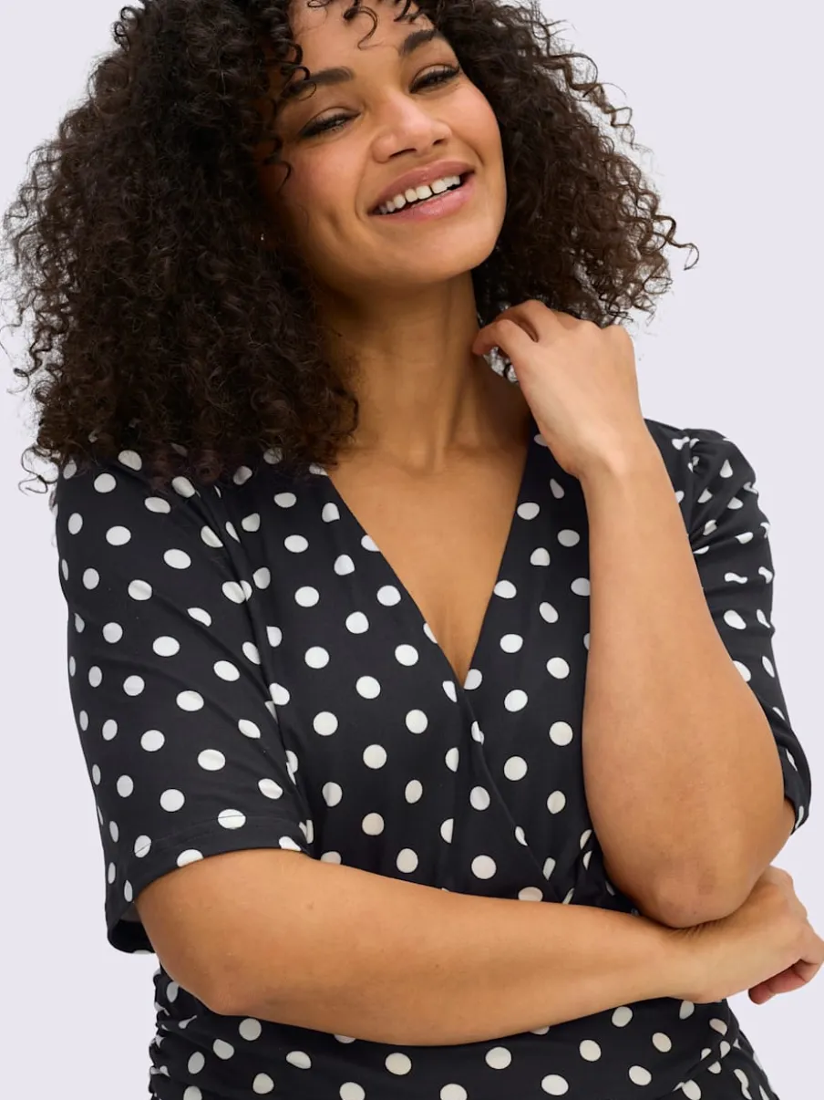 Robe en jersey joli motif à pois