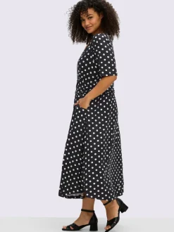 Robe en jersey joli motif à pois