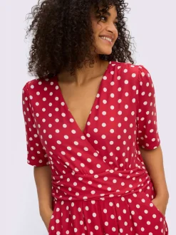 Robe en jersey joli motif à pois