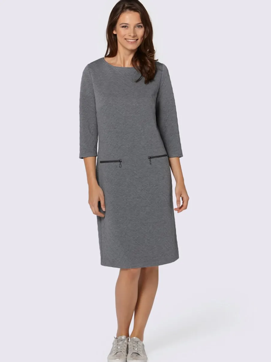 Robe en jersey manches 3/4 avec glissières décoratives