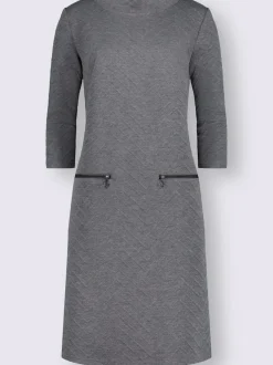 Robe en jersey manches 3/4 avec glissières décoratives