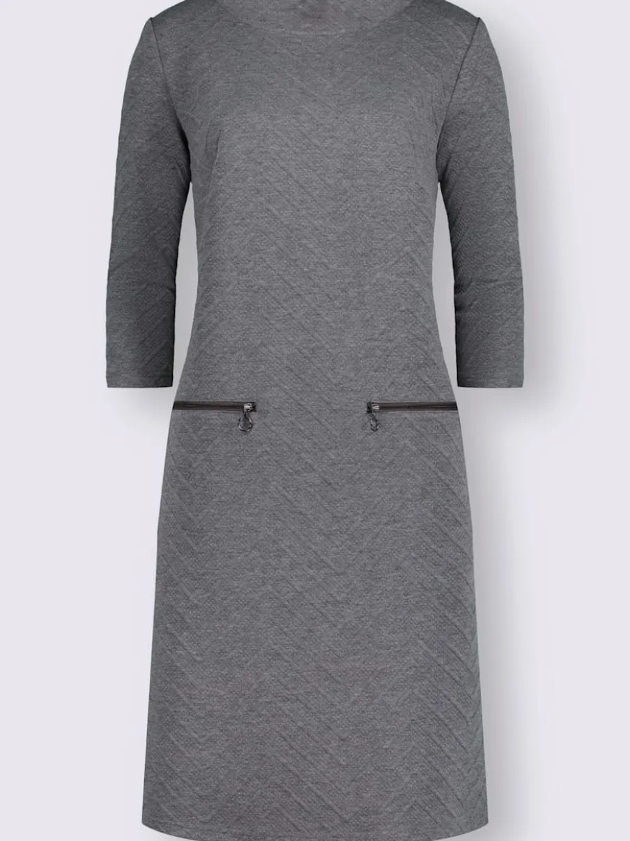 Robe en jersey manches 3/4 avec glissières décoratives