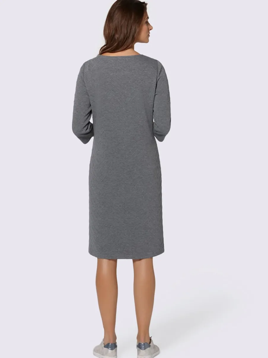 Robe en jersey manches 3/4 avec glissières décoratives