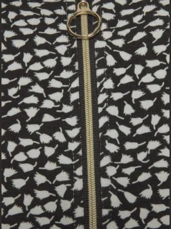 Robe en jersey à manches trois-quarts avec glissière et poches latérales