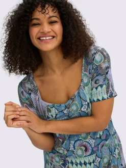 Robe en jersey motif fantaisie