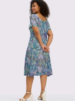 Robe en jersey motif fantaisie