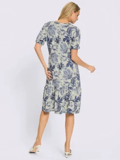 Robe en jersey à motifs floraux avec manches bouffantes