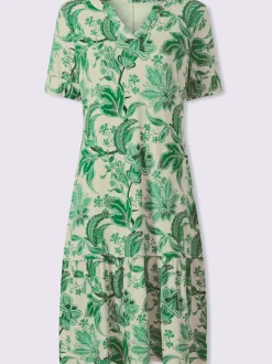 Robe en jersey à motifs floraux avec manches bouffantes