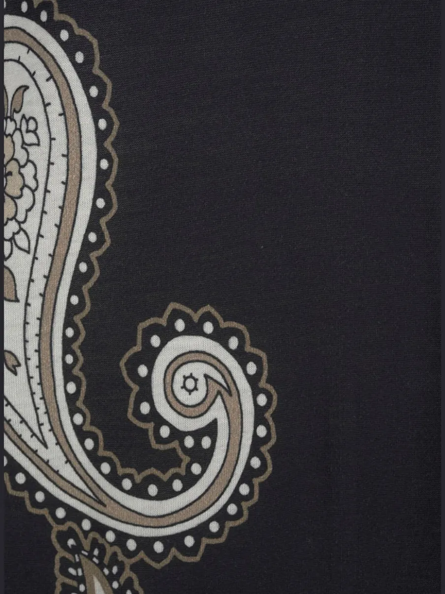 Robe en jersey à motifs floraux et large col arrondi avec manches courtes