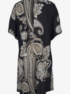 Robe en jersey à motifs floraux et large col arrondi avec manches courtes
