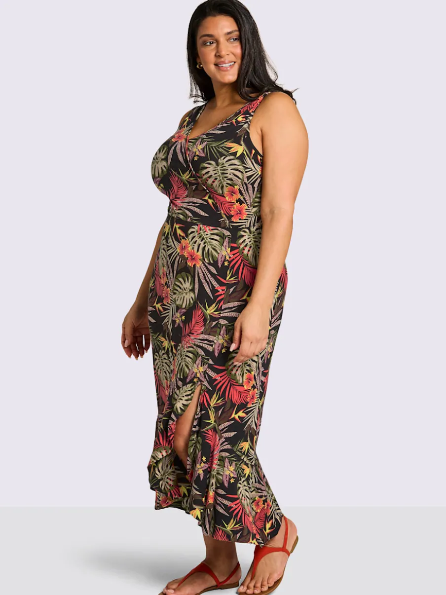 Robe en jersey superbe aspect cache-cœur