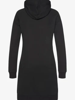 Robe en matière sweat avec capuche et poches latérales
