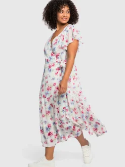 Robe en mousseline encolure en v affinante