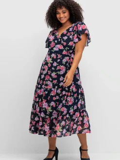 Robe en mousseline encolure en v affinante