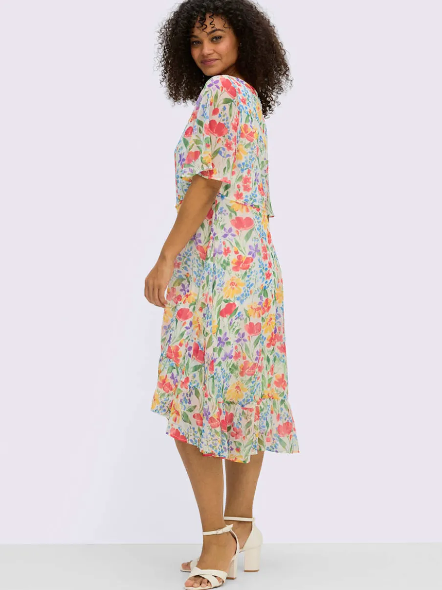 Robe en mousseline encolure en v affinante