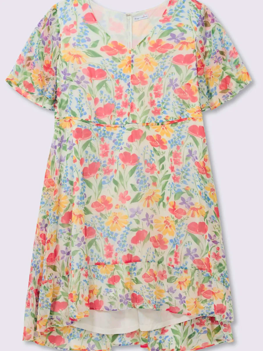 Robe en mousseline encolure en v affinante