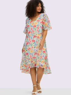 Robe en mousseline encolure en v affinante